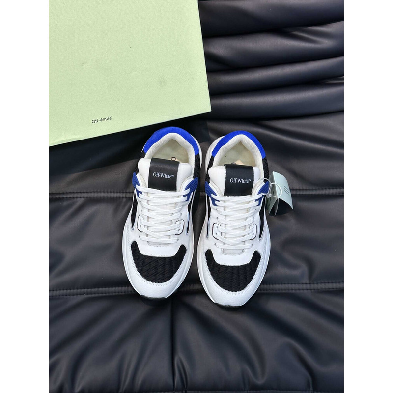 Off White Kick Off Lace-Up Sneakers Black/Blue/White