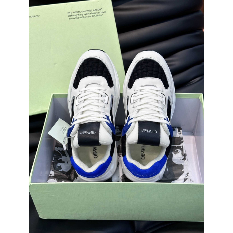 Off White Kick Off Lace-Up Sneakers Black/Blue/White