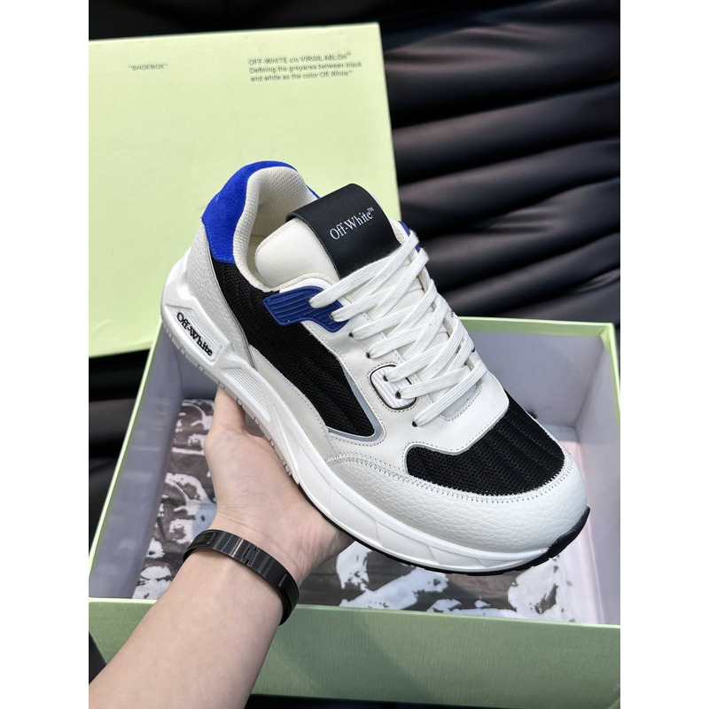 Off White Kick Off Lace-Up Sneakers Black/Blue/White