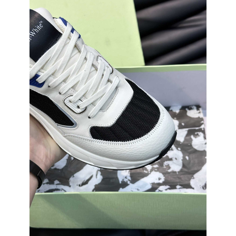 Off White Kick Off Lace-Up Sneakers Black/Blue/White