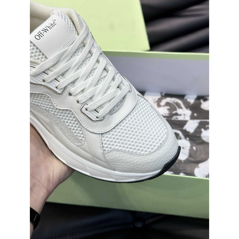 Off White Kick Off Lace-Up Sneakers White