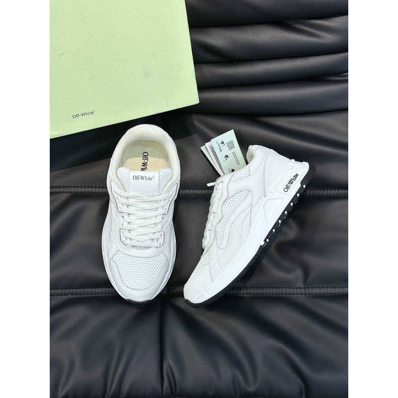 Off White Kick Off Lace-Up Sneakers White