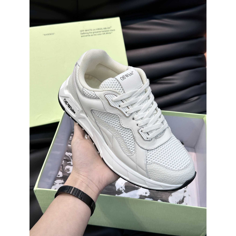 Off White Kick Off Lace-Up Sneakers White