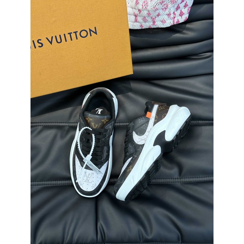 l**is V*t*n monagram x nike sneakers black and white