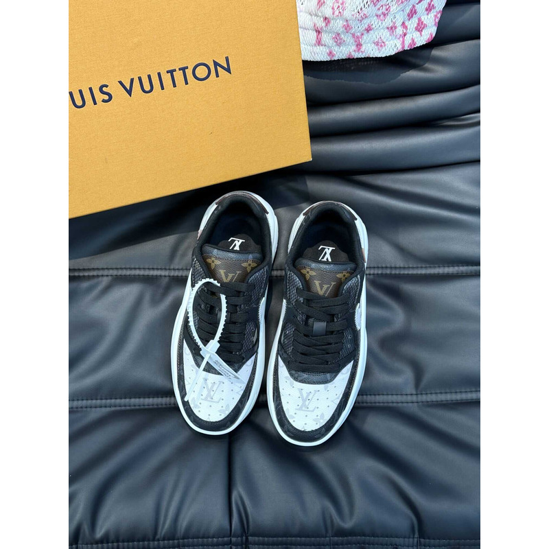 l**is V*t*n monagram x nike sneakers black and white