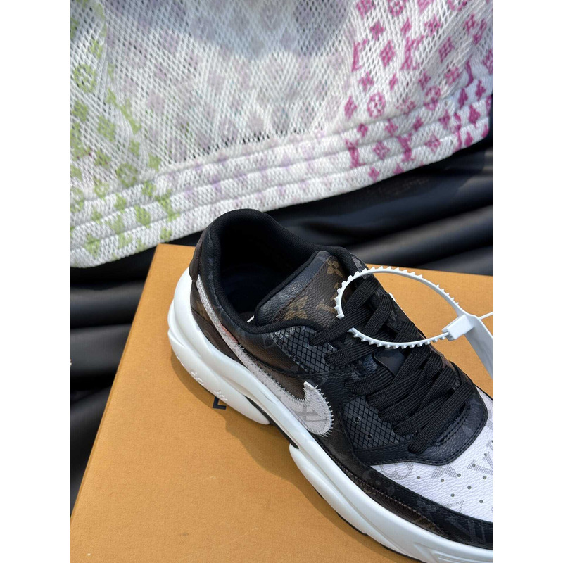 l**is V*t*n monagram x nike sneakers black and white