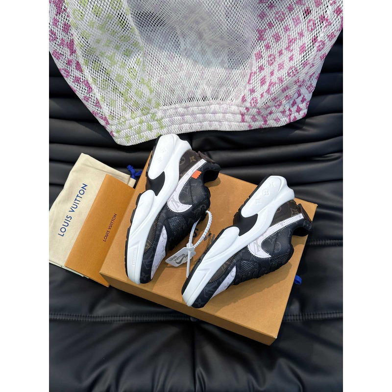 l**is V*t*n monagram x nike sneakers black and white