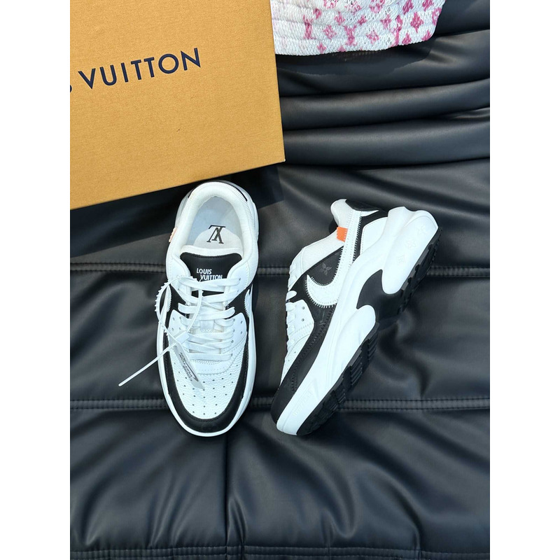 l**is V*t*n x nike sneakers black and white