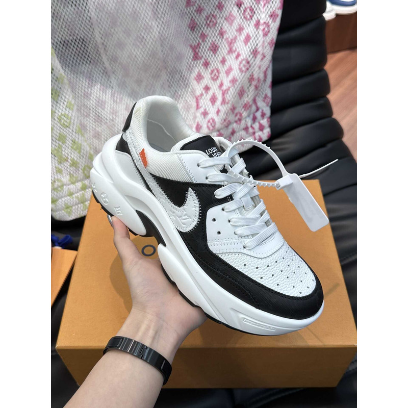 l**is V*t*n x nike sneakers black and white