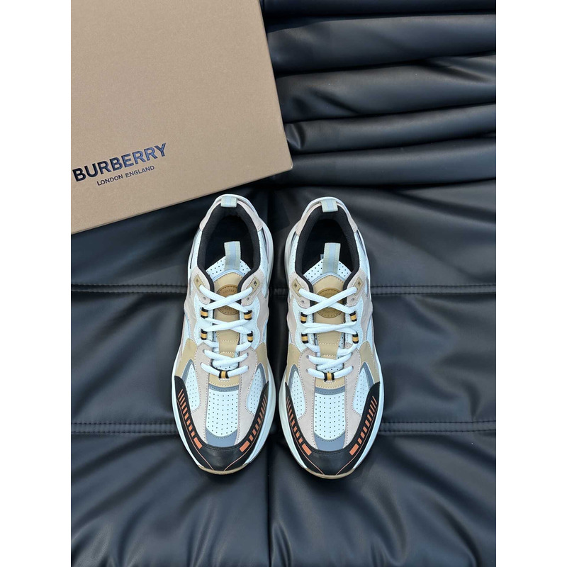 B**rry men\''s white leather and mesh sneaker muticolor