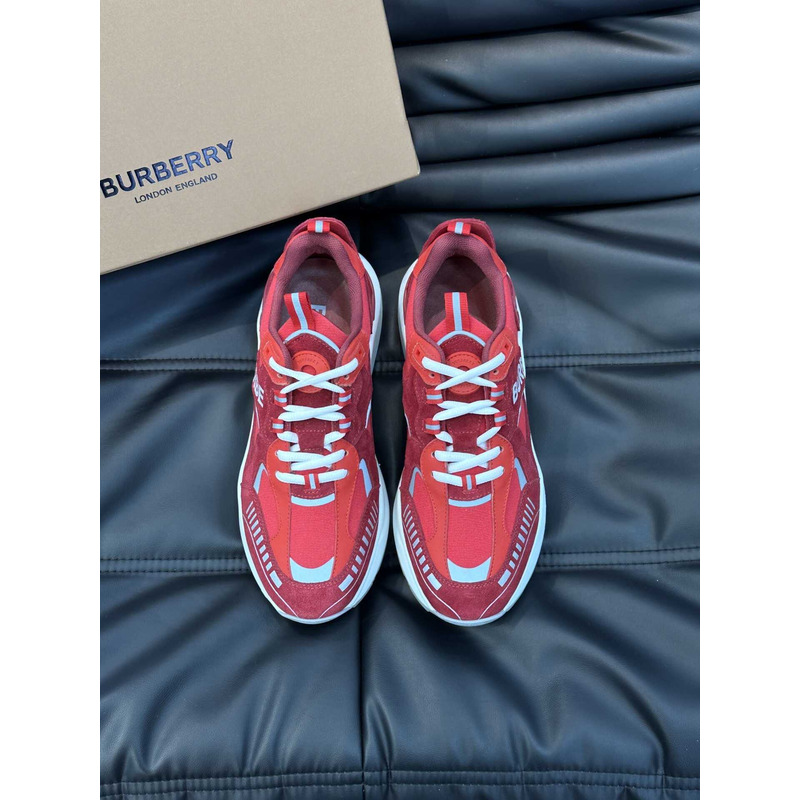 B**rry men\''s logo mesh low-top sneaker red