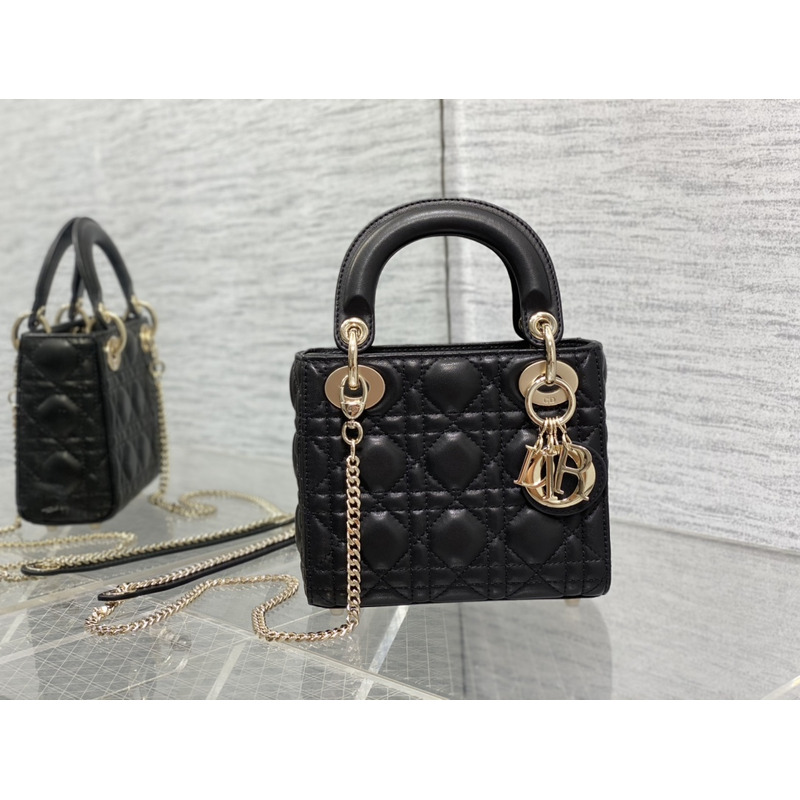 D*or mini lady D*or bag lambskin black