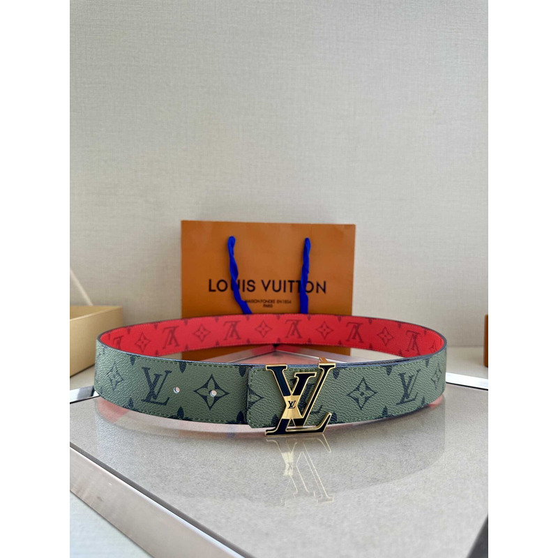 l**is V*t*n lv initiales 40mm reversible belt green and red