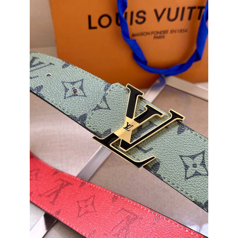 l**is V*t*n lv initiales 40mm reversible belt green and red