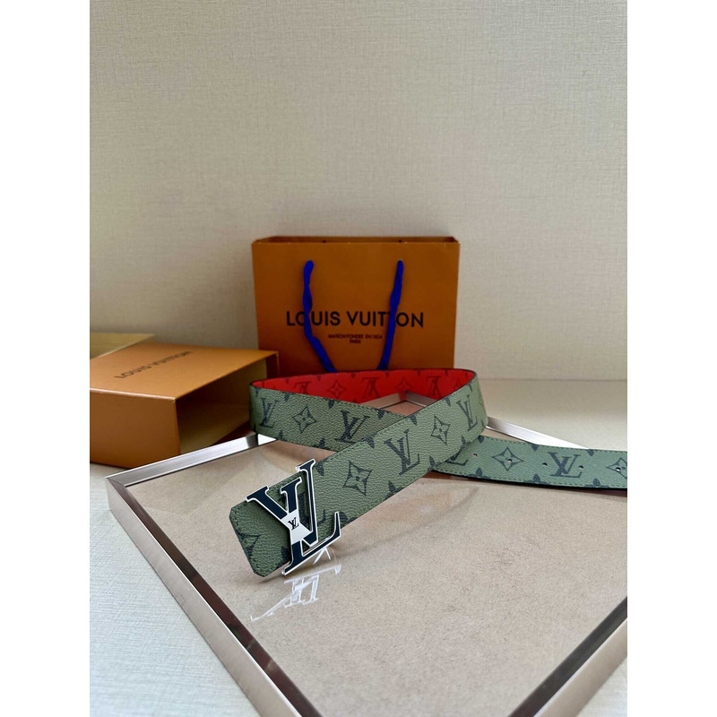 l**is V*t*n lv initiales 40mm reversible belt green and red