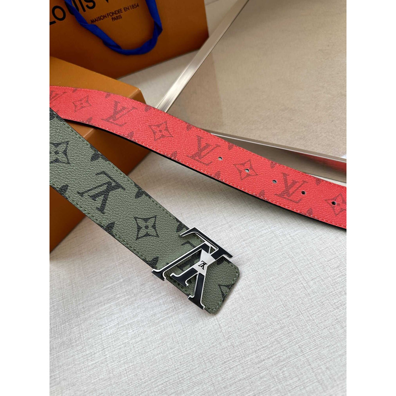 l**is V*t*n lv initiales 40mm reversible belt green and red