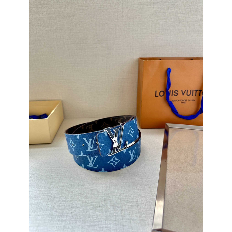 l**is V*t*n lv initiales 40mm reversible belt brown and blue