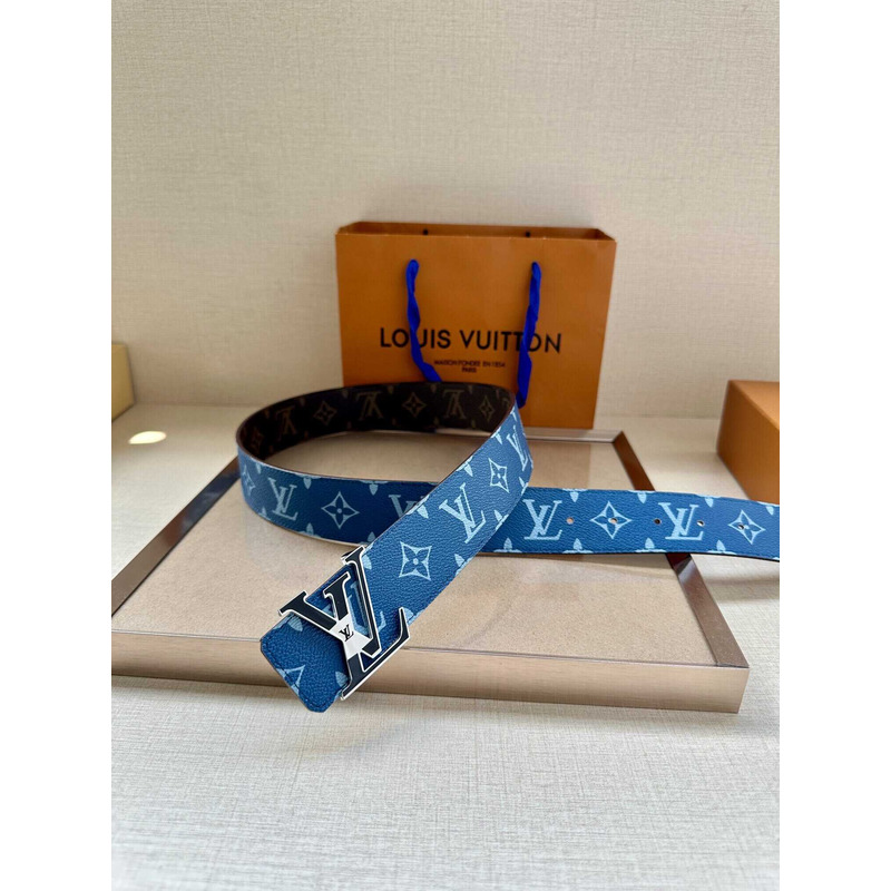 l**is V*t*n lv initiales 40mm reversible belt brown and blue