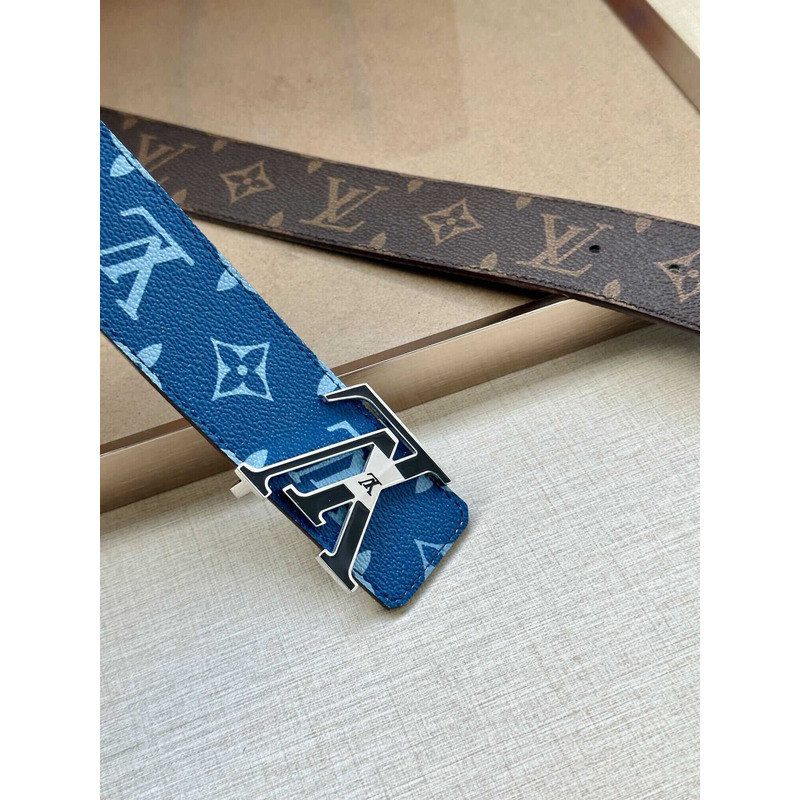 l**is V*t*n lv initiales 40mm reversible belt brown and blue