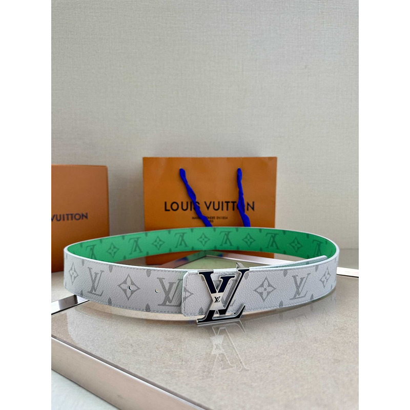 l**is V*t*n lv initiales 40mm reversible belt white and green