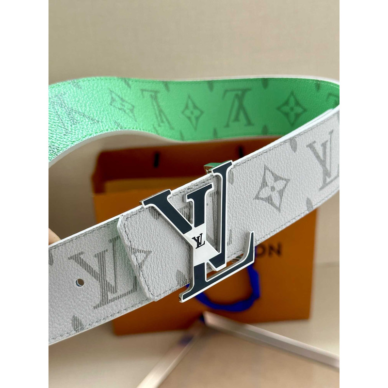 l**is V*t*n lv initiales 40mm reversible belt white and green