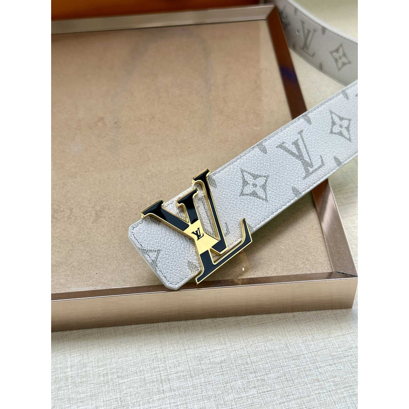 l**is V*t*n lv initiales 40mm reversible belt white and green