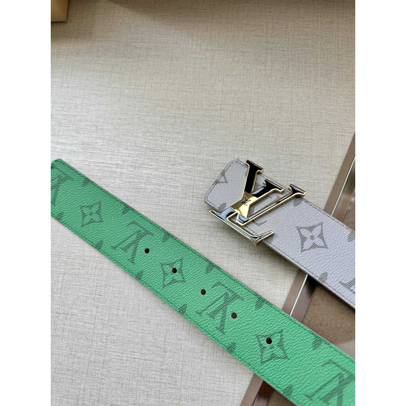 l**is V*t*n lv initiales 40mm reversible belt white and green