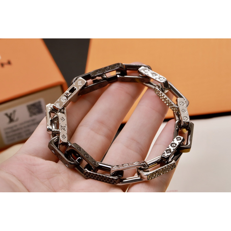 l**is V*t*n chain bracelt black and silver