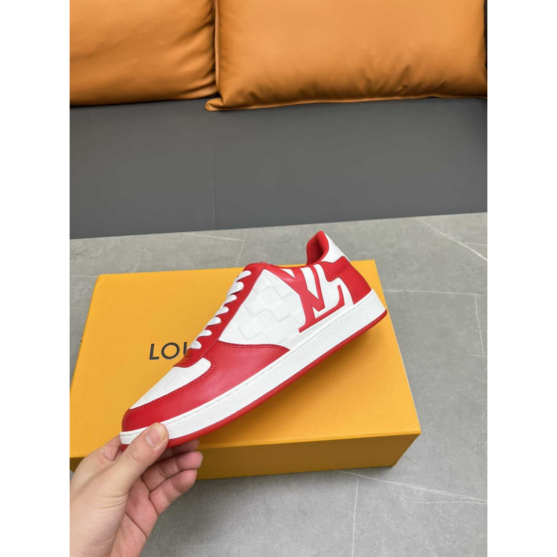 l**is V*t*n rivoli sneakers calfskin white and red