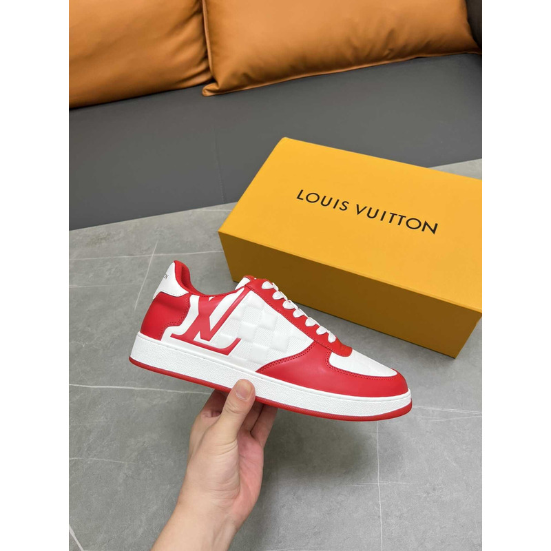 l**is V*t*n rivoli sneakers calfskin white and red