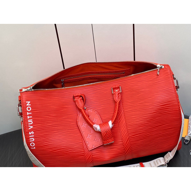 l**is V*t*n keepall 50 bandouliere bag epi xl leather red