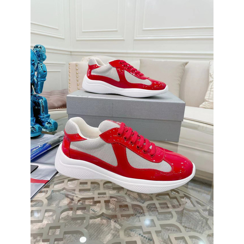 Pra*a americas cup patent leather and nylon sneakers