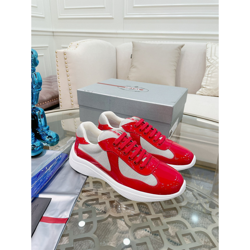 Pra*a americas cup patent leather and nylon sneakers