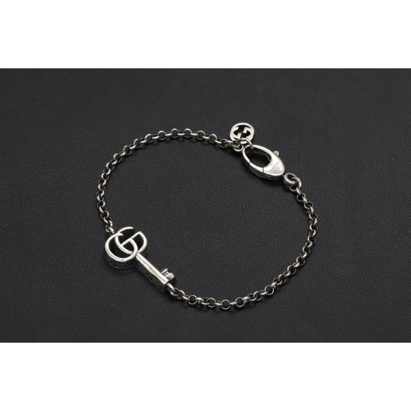 G*u*i double g key bracelet silver