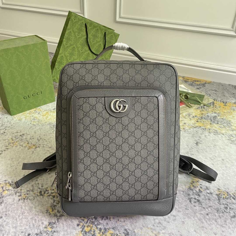 G*u*i ophidia gg medium backpack grey and black gg sup*e canvas