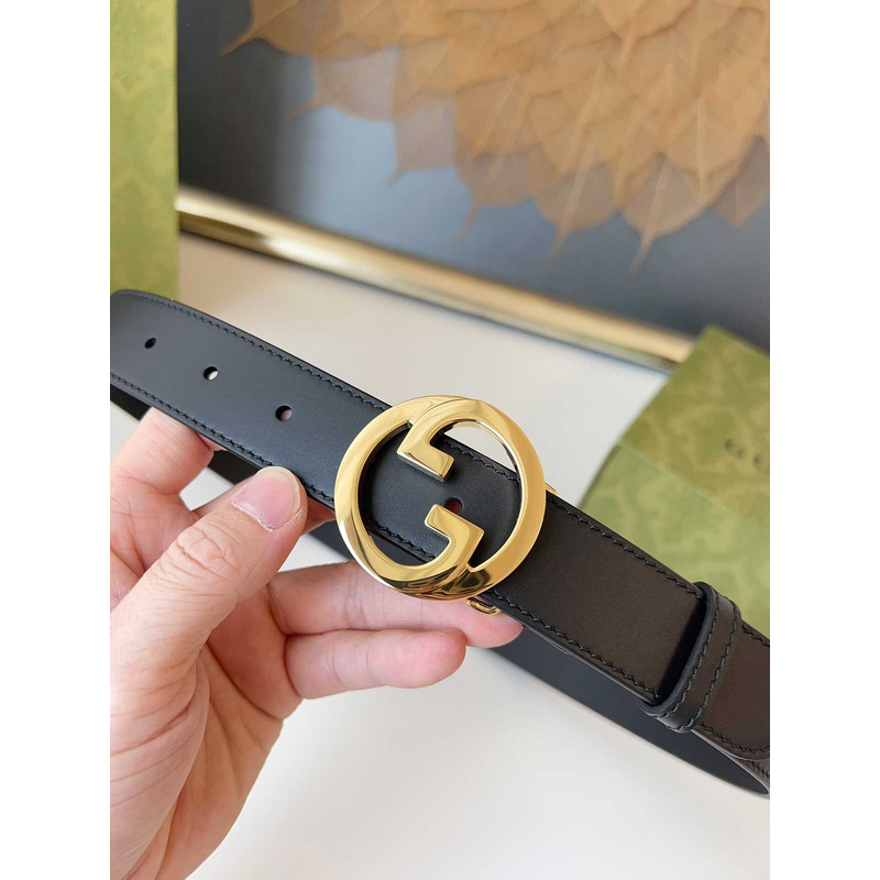 G*u*i blondie belt gold buckle 3cm black