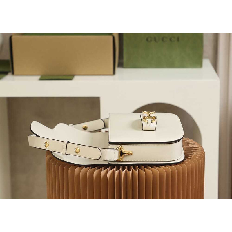 G*u*i horsebit 1955 series shoulder bag white