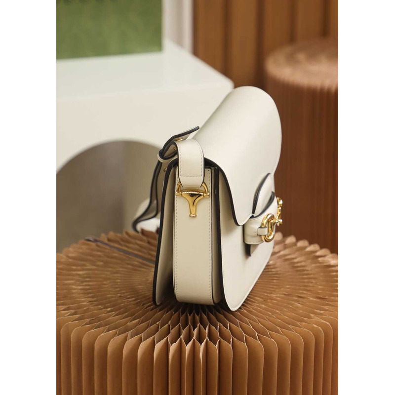 G*u*i horsebit 1955 series shoulder bag white