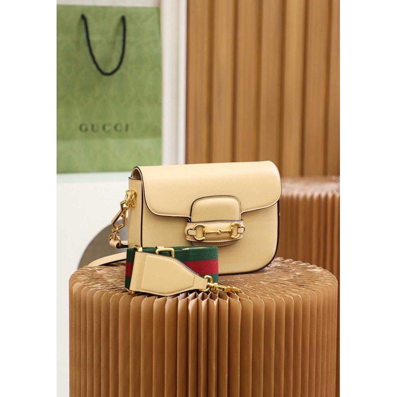 G*u*i horsebit 1955 series mini bag (with detachable shoulder strap) beige