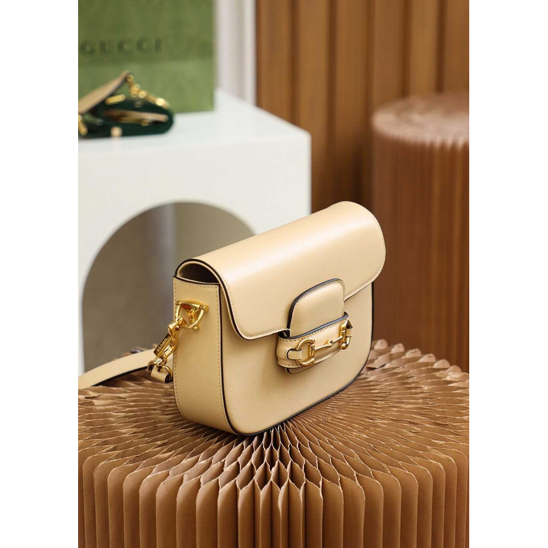 G*u*i horsebit 1955 series mini bag (with detachable shoulder strap) beige