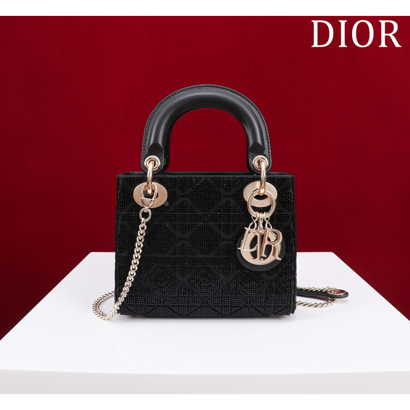 D*or mini lady D*or bag glitter black bag