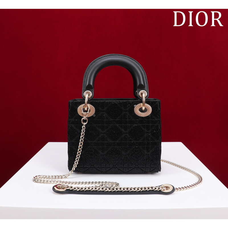 D*or mini lady D*or bag glitter black bag