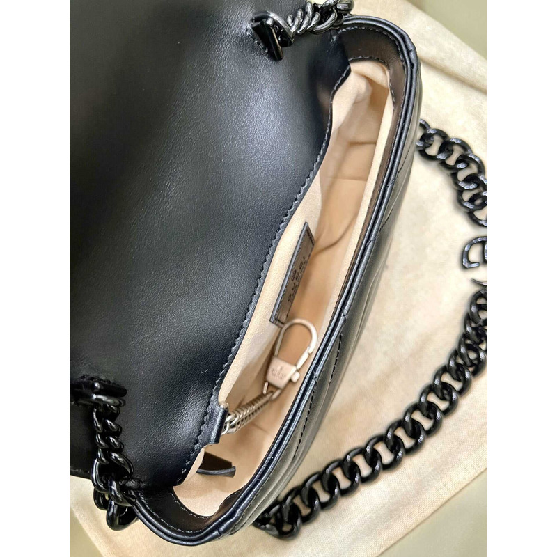 G*u*i gg marmont series waist bag leather black