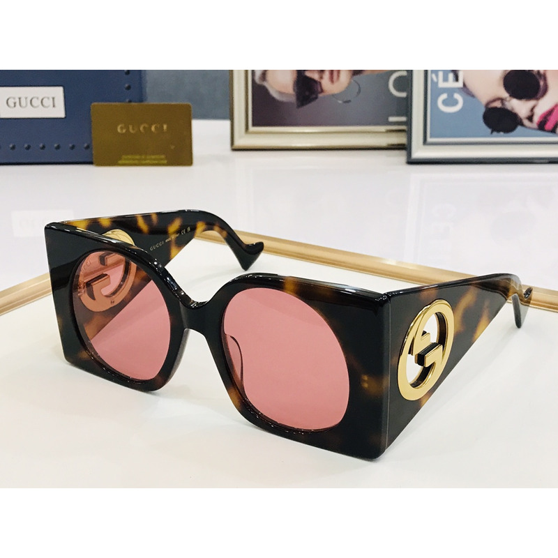 G*u*i tortoiseshell-effect square-frame sunglasses