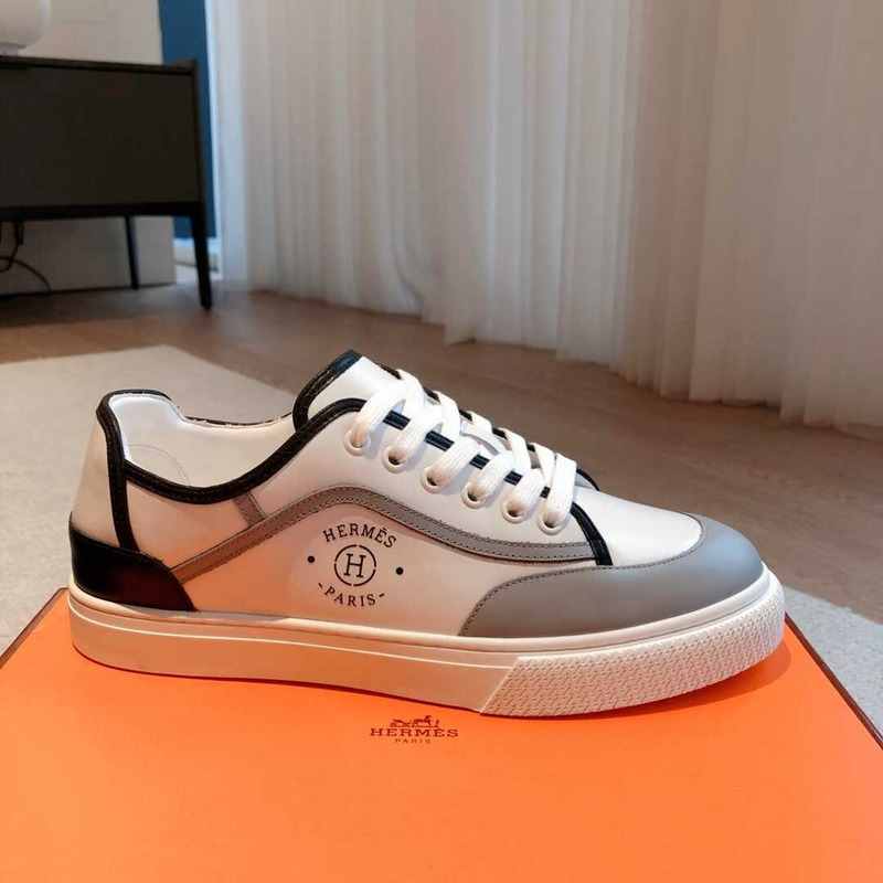 H**mes get sneaker calfskin white/grey/black