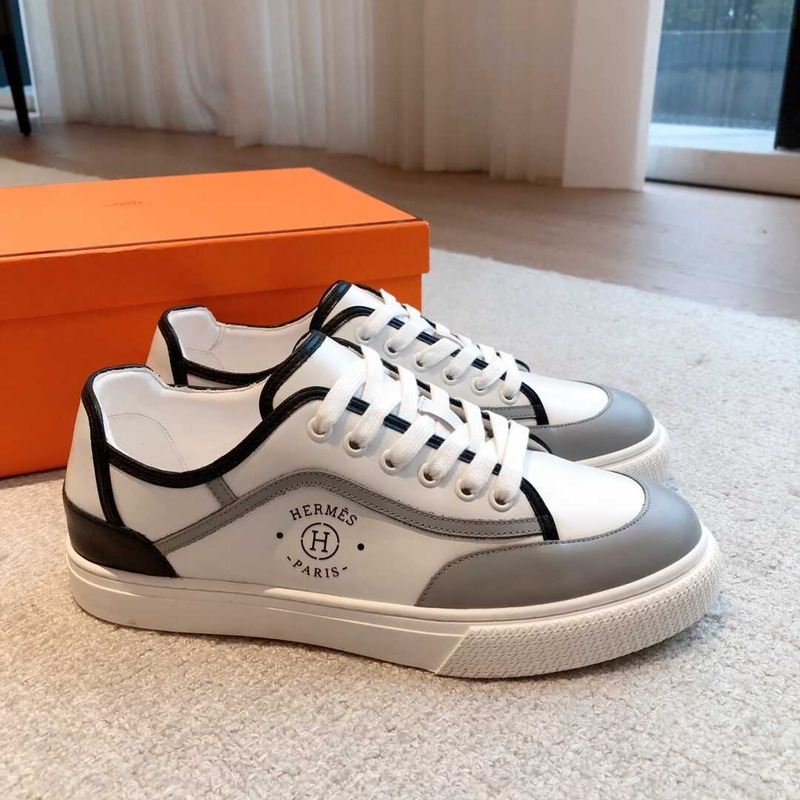 H**mes get sneaker calfskin white/grey/black