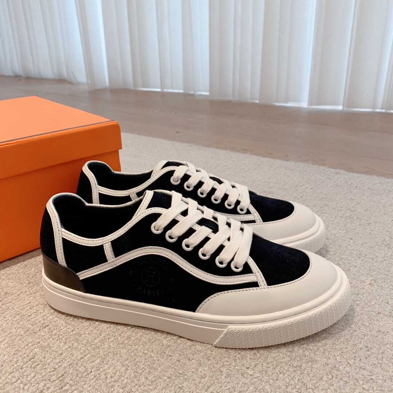 H**mes get sneaker canvas and calfskin black