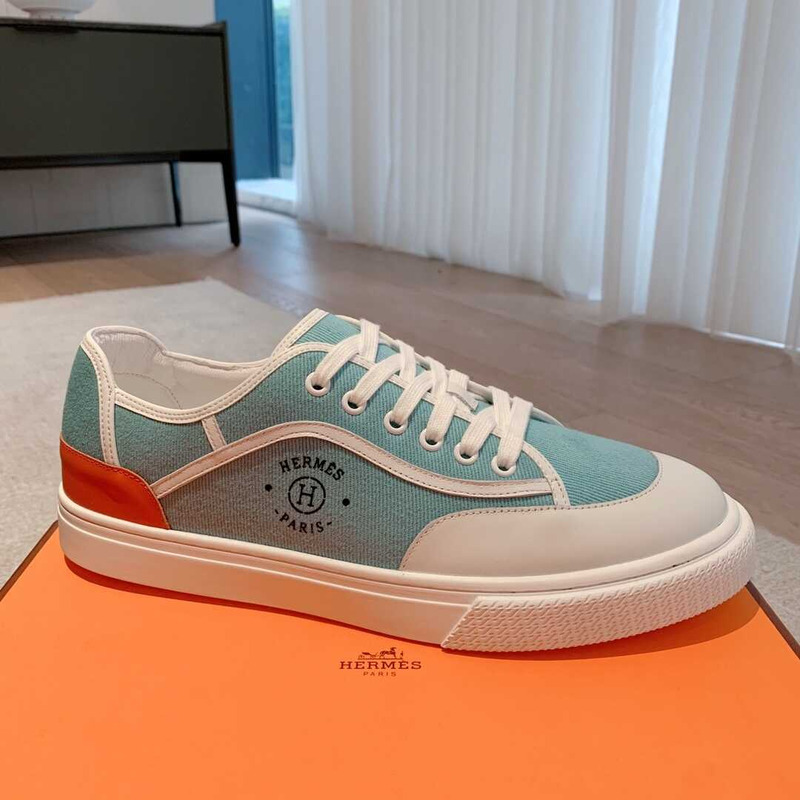 H**mes get sneaker canvas and calfskin orange blue