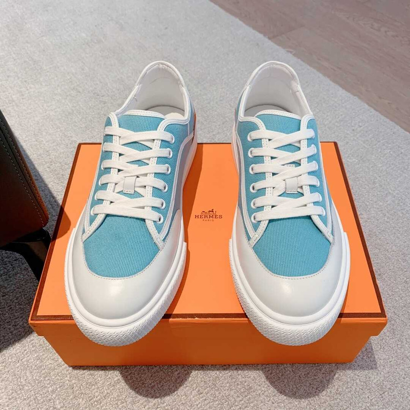 H**mes get sneaker canvas and calfskin orange blue