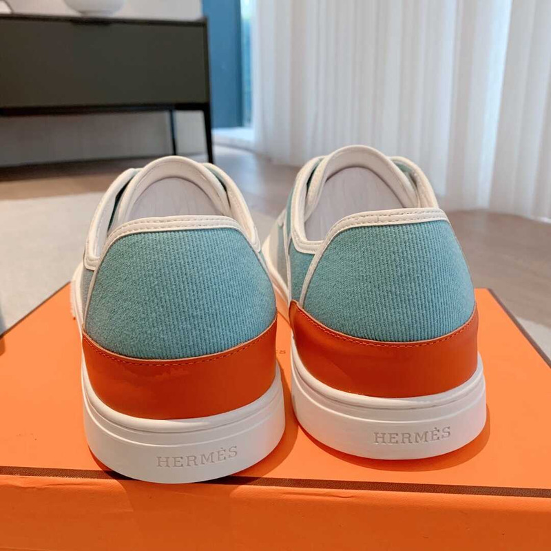 H**mes get sneaker canvas and calfskin orange blue